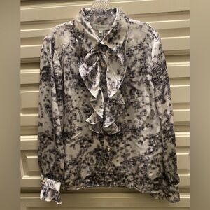 St. John Collection Black and White Blouse, Size 10